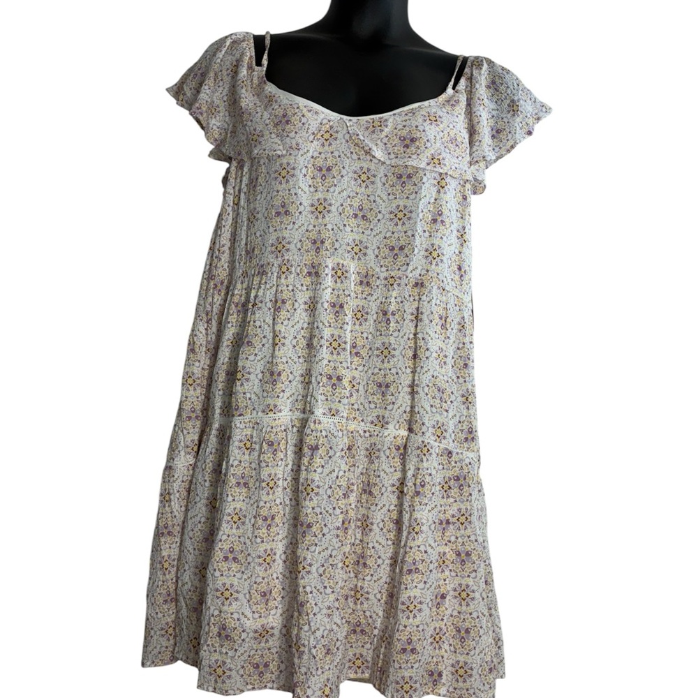 Floral Print Junior Size 2X Sundress Crinkle fabric New